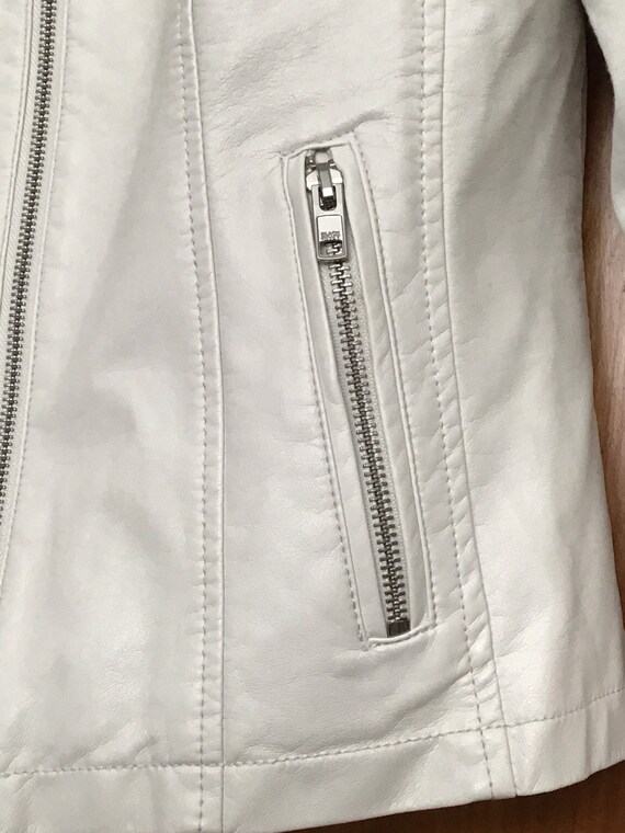 black rivet white leather jacket