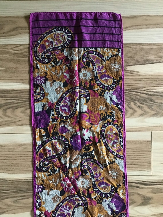 Albert Nipon Silk Scarf Hand Rolled vintage - image 4