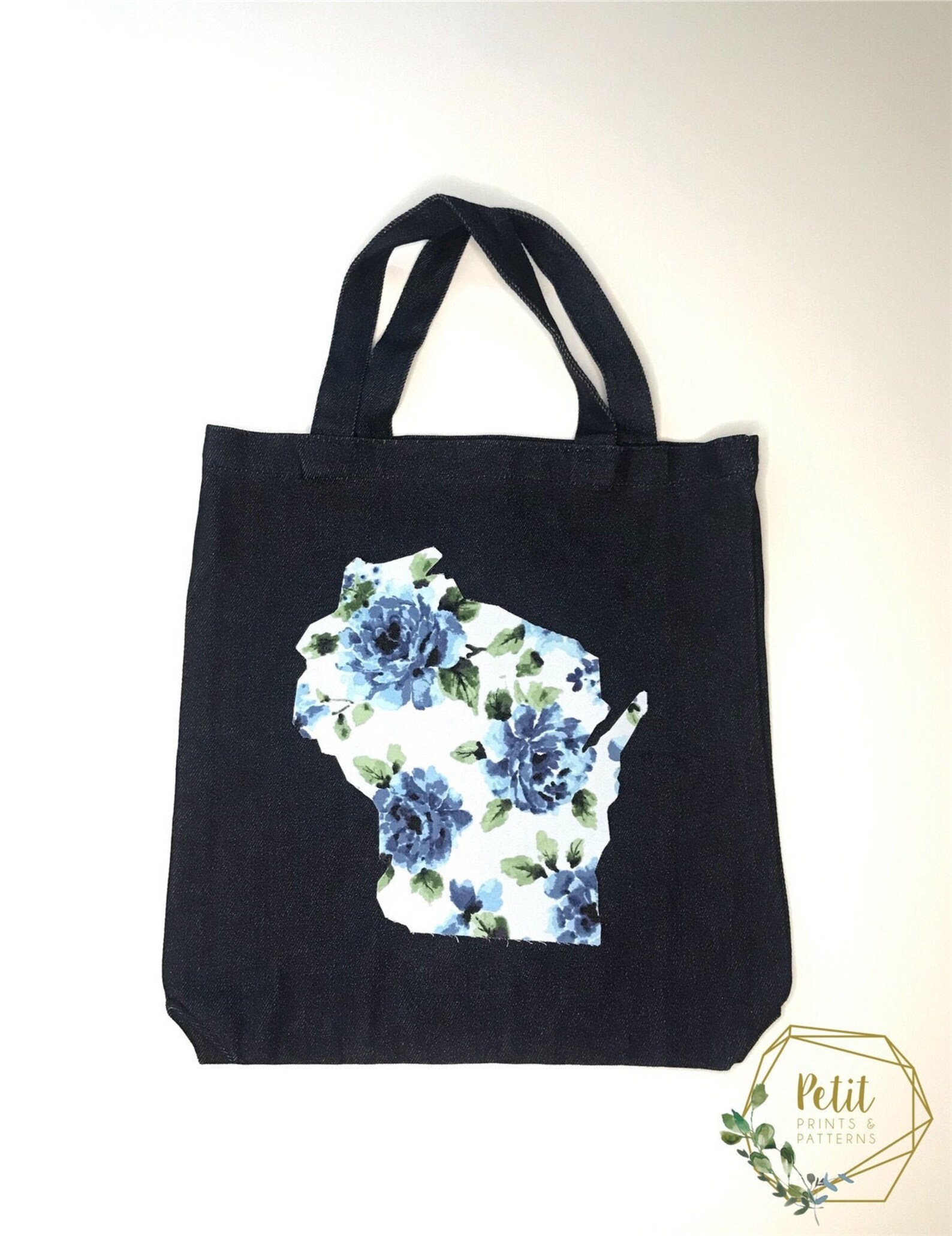 Wisconsin Tote Bag WI Bag State Pride Denim Etsy