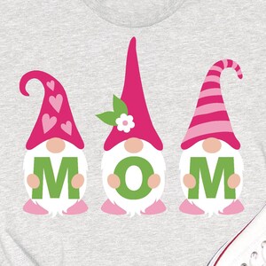 Drie kabouters moeder digitale download, Cricut gesneden bestand, silhouet, Moederdag shirtontwerp, moeder teken svg, cadeau ontwerp, moeder kabouter bloem svg