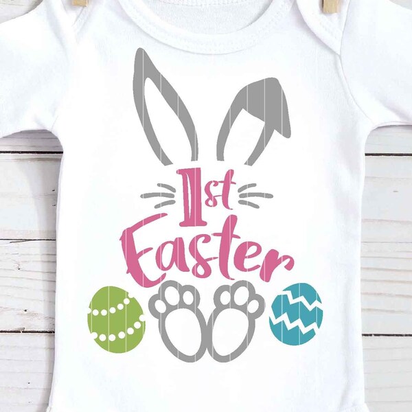 First Easter Bunny SVG, Digital download, Cricut svg cut file, Silhouette png file, Sublimation design, Baby first Easter svg