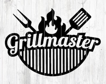 Grillmaster BBQ Father's Day Design, Digital Download, Cricut SVG Cut File, Father's Day, Summer Grilling Art