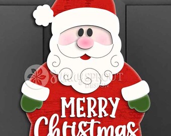 Weihnachtsmann-Schild, digitaler Download, SVG-Laserschnittdatei, Cricut, Türhänger-Design
