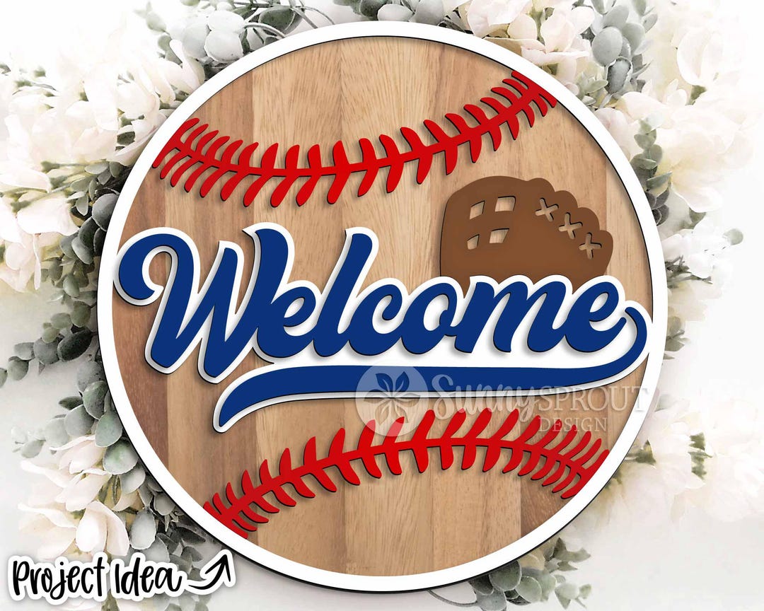 Welcome Baseball Glove Sign, Digital Download, SVG Laser Cut File ...
