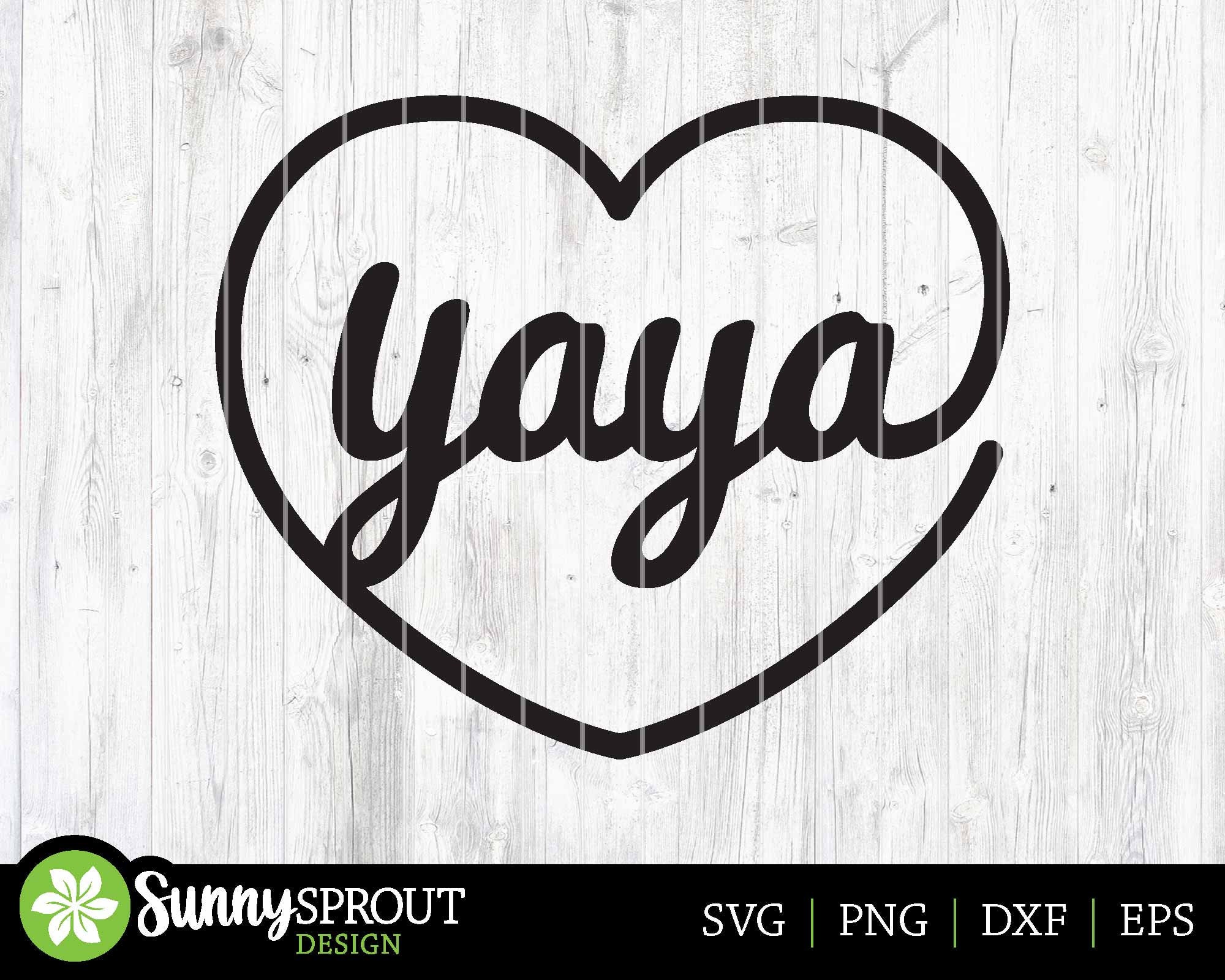 Love Yaya Heart SVG, Digital Download, Cricut Cut File, Silhouette