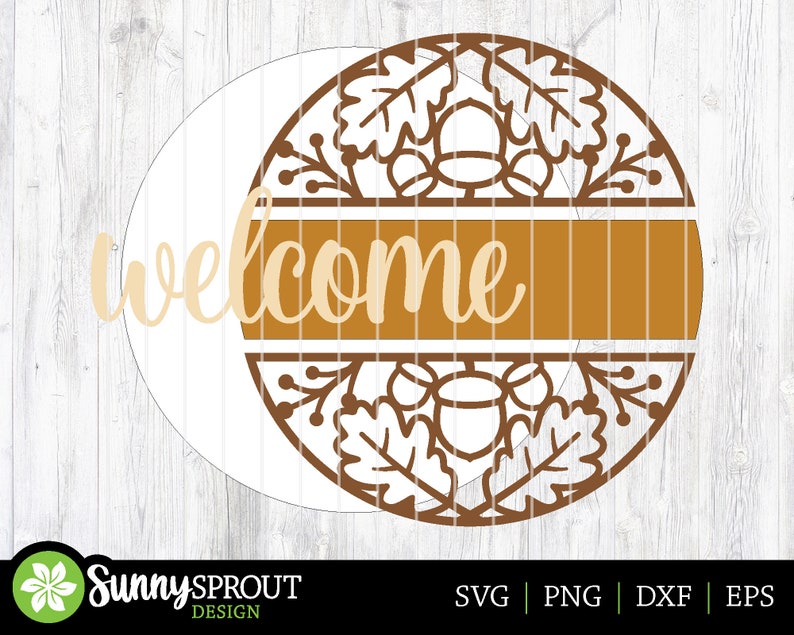 Welcome Fall Leaf Acorn Sign, Digital Download, SVG Laser Cut File ...
