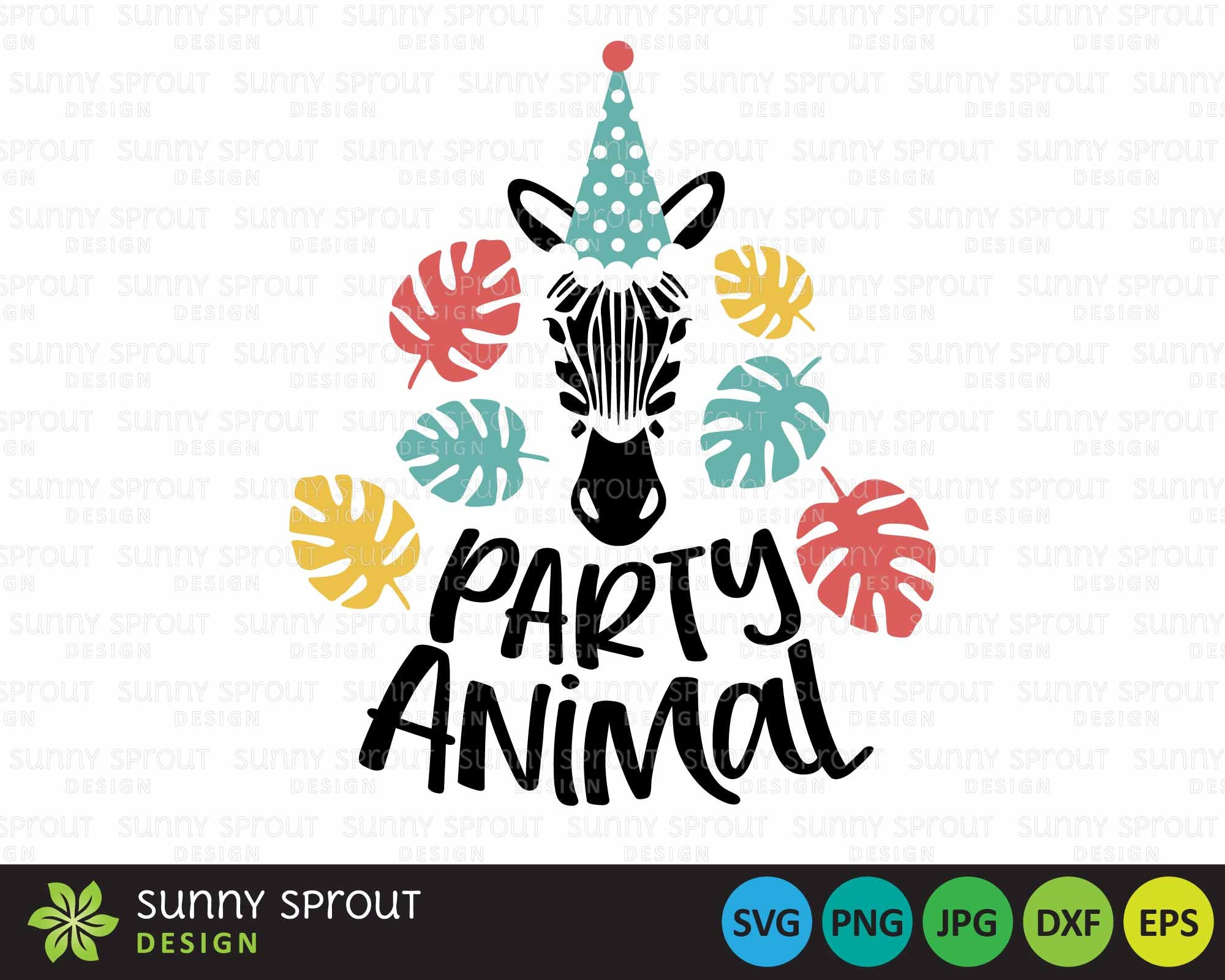 Party Animal Zebra Digital Download Svg Png Jpg Dxf Eps - Etsy