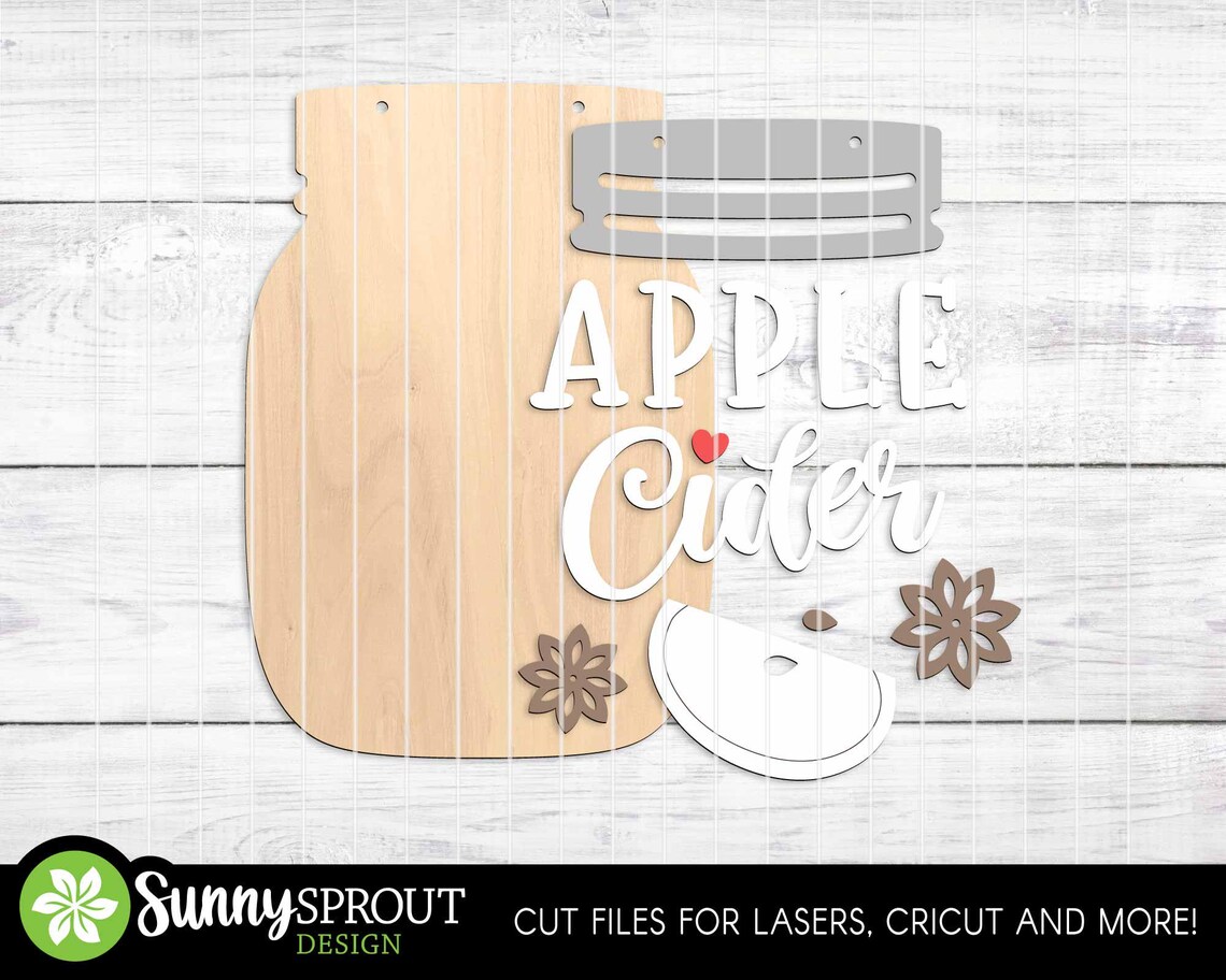 Fall Mason Jar Sign Bundle, Door Hanger Svg, Glowforge Laser Cut File ...