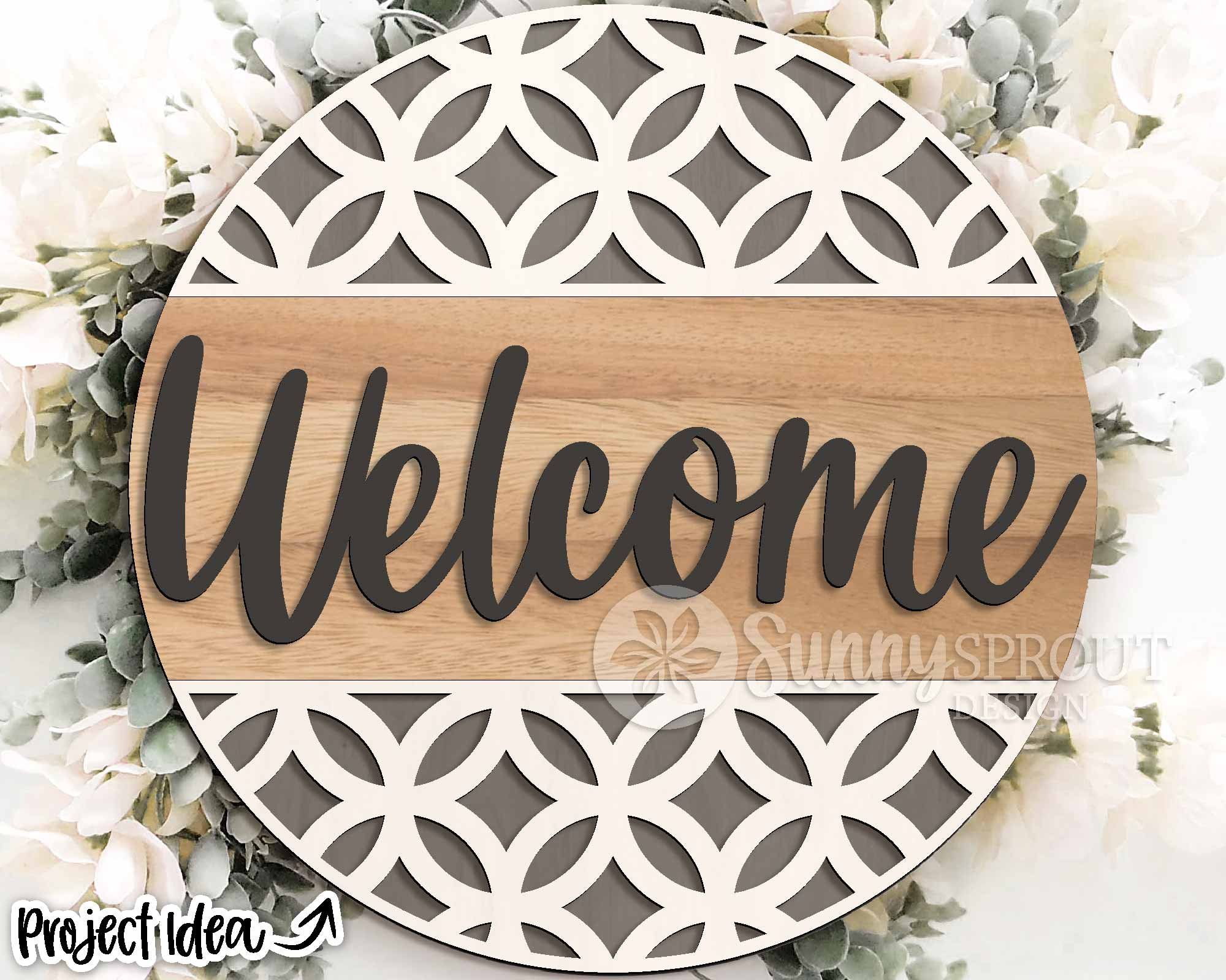 Welcome Geometric Pattern Sign, Digital Download, SVG Laser Cut File ...