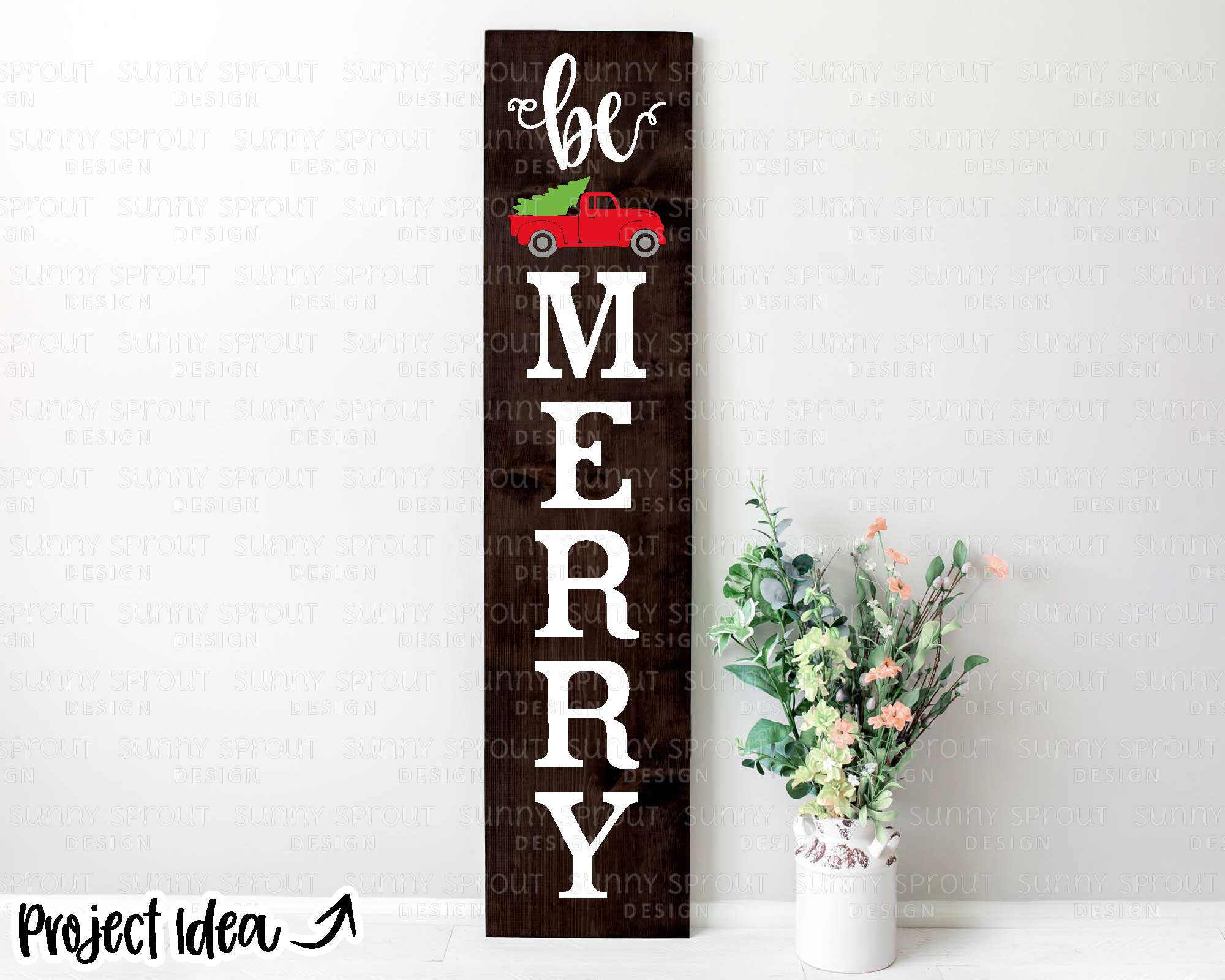 Be Merry Truck Christmas Porch Sign, Digital download, Cricut cut file SVG, Silhouette cut file, Holiday porch leaner svg