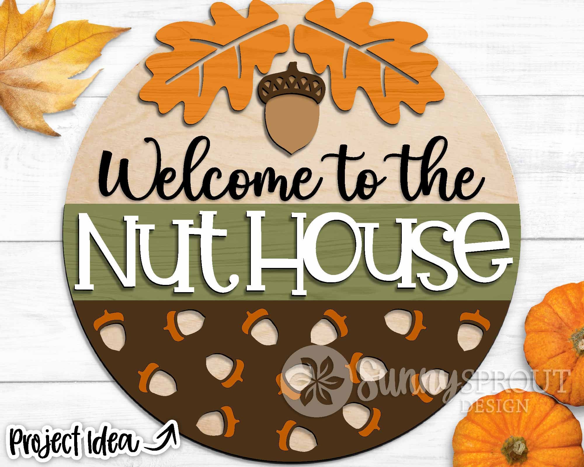 to Nut House Digital Download Round Door Hanger Svg Etsy