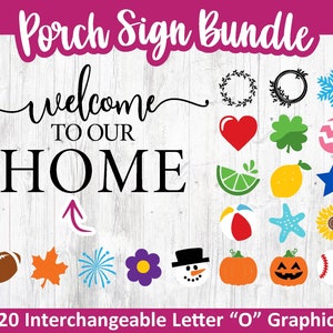 Welcome To Our Home Interchangeable Graphics, Digital download, Door hanger svg, Cricut cut file, Silhouette, Welcome sign design