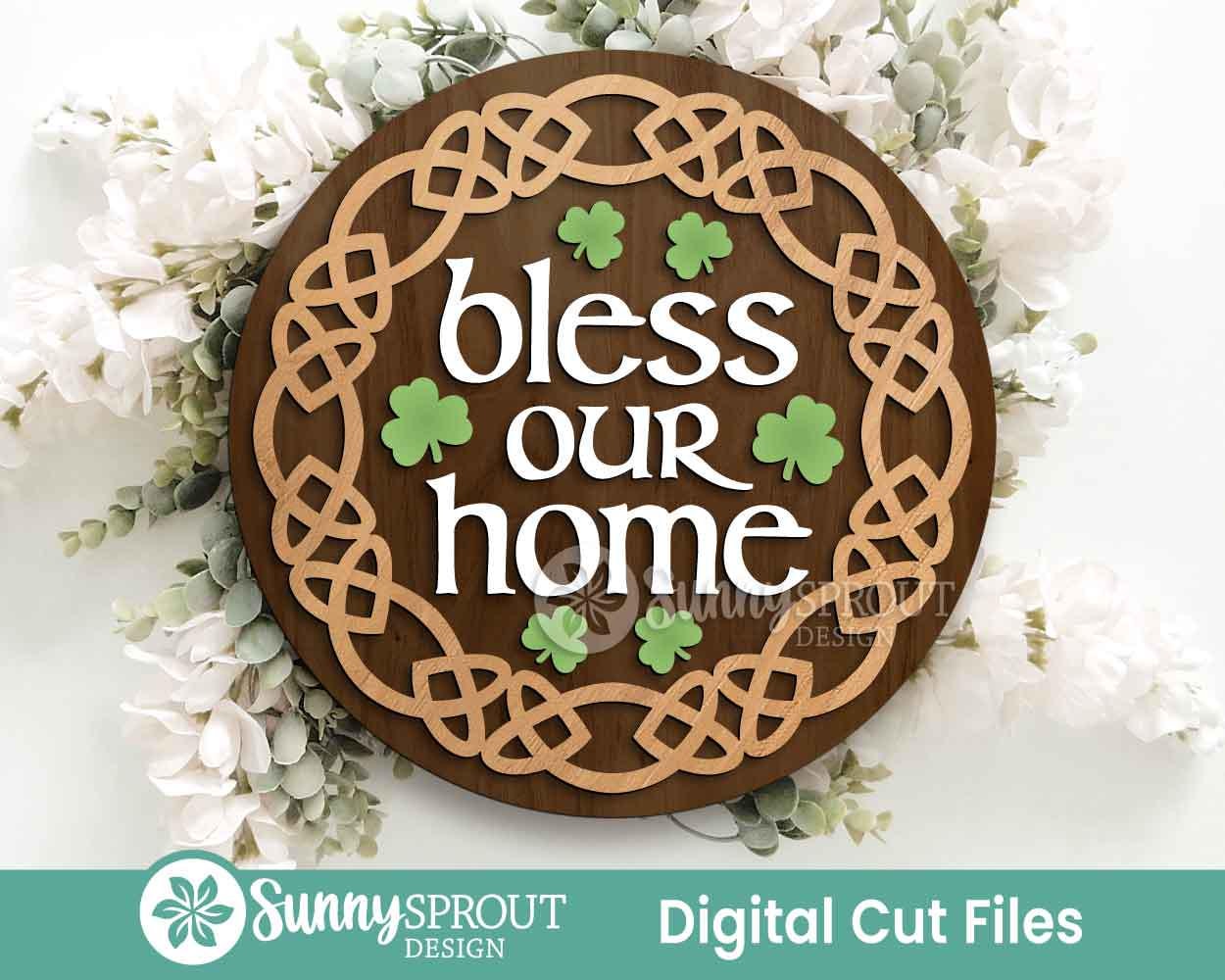 Celtic Sign Bundle, Round Door Hanger SVG, Glowforge Laser Cut File ...