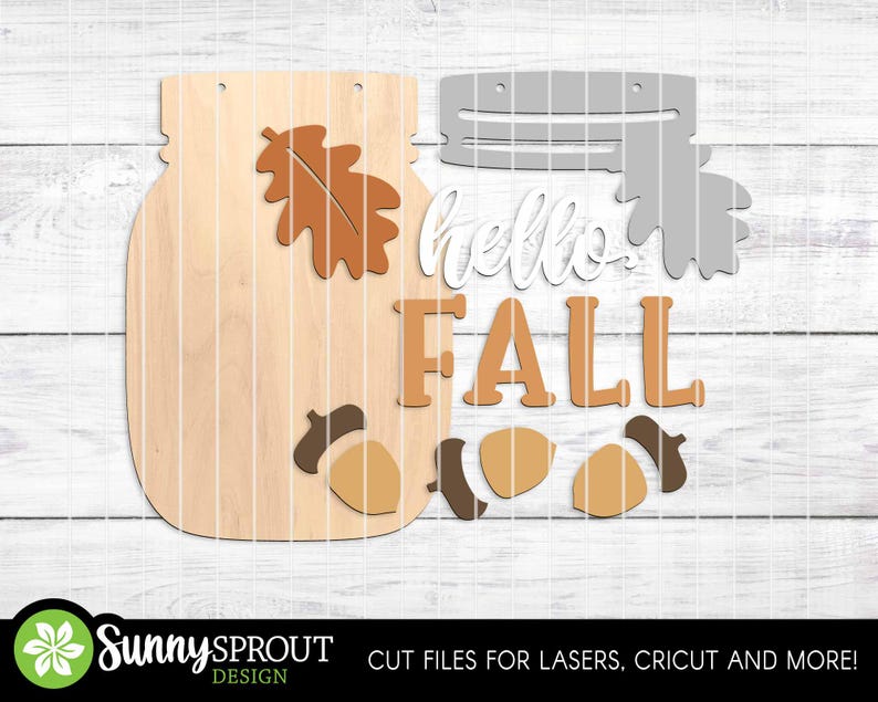Fall Mason Jar Sign Bundle, DIGITAL Download, Door Hanger Svg ...