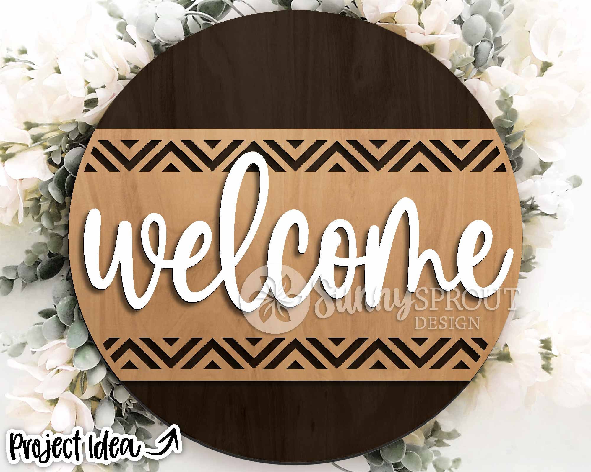 Welcome Geometric Pattern Sign, Digital Download, SVG Laser Cut File ...