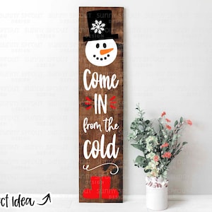 Bonhomme de neige froid ; Téléchargement numérique | Fichier d'impression, Cricut, fichier de coupe Silhouette | Design d'enseigne de porte d'entrée hiver | svg png dxf eps
