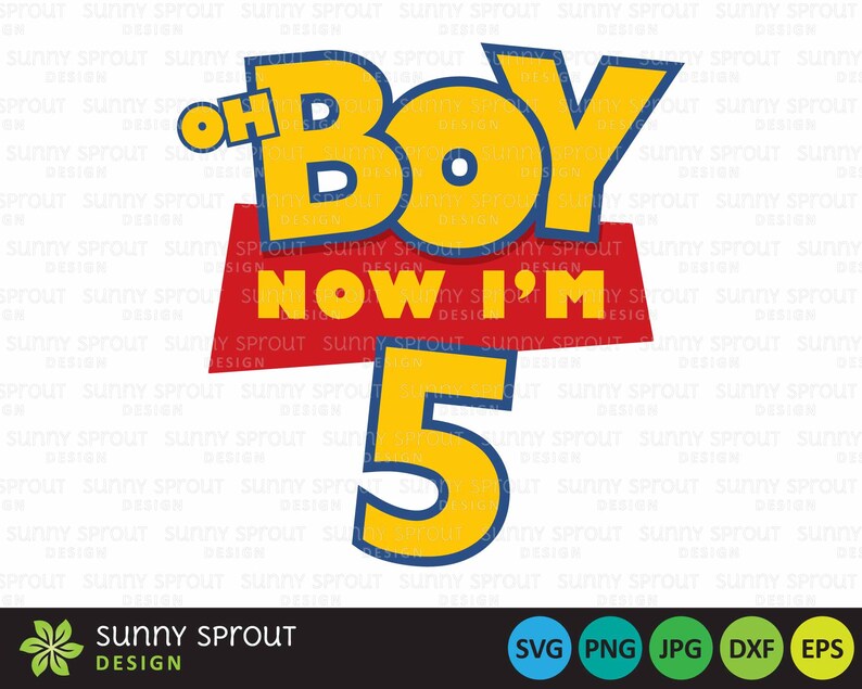 Download Oh Boy Now I'm Five Digital Download svg png jpg dxf | Etsy