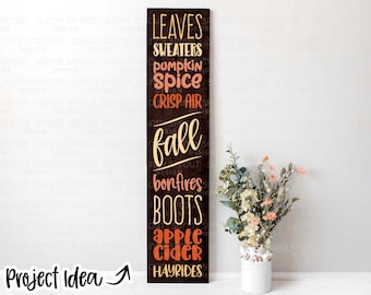 Fall Things Porch Sign SVG, Cricut cut file, Silhouette, Fall decor svg, Autumn porch leaner, Fall words svg