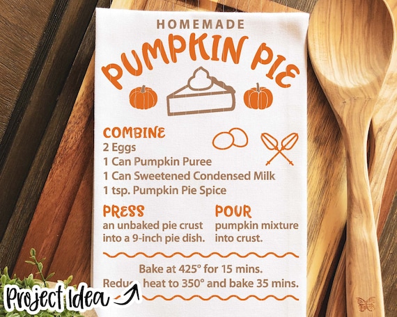 pumpkin pie recipe card