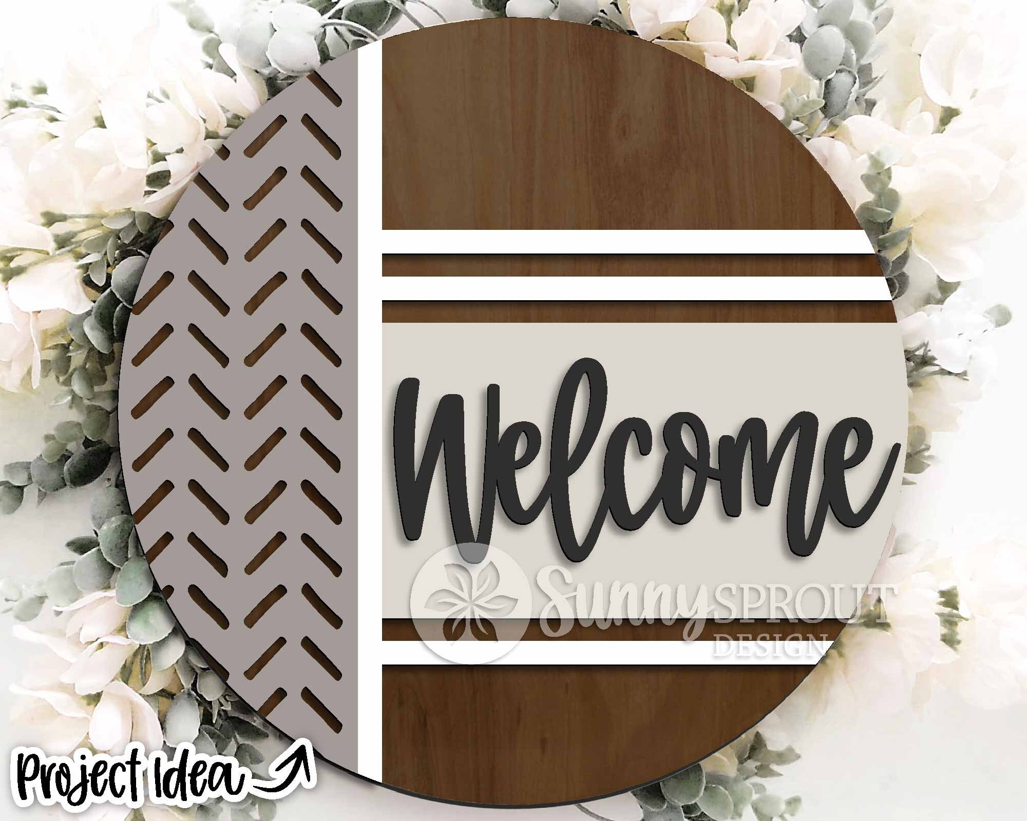 Welcome Vertical Pattern Sign, Digital Download, SVG Laser Cut File ...