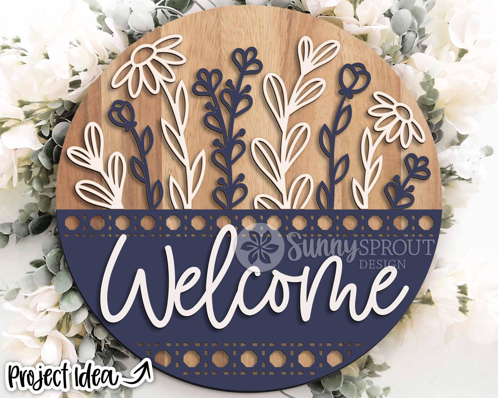 Welcome Wildflowers Rattan Pattern Sign, Digital Download, SVG Laser ...