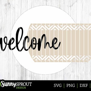 Welcome Geometric Pattern Sign, Digital Download, Round Door Hanger Svg ...