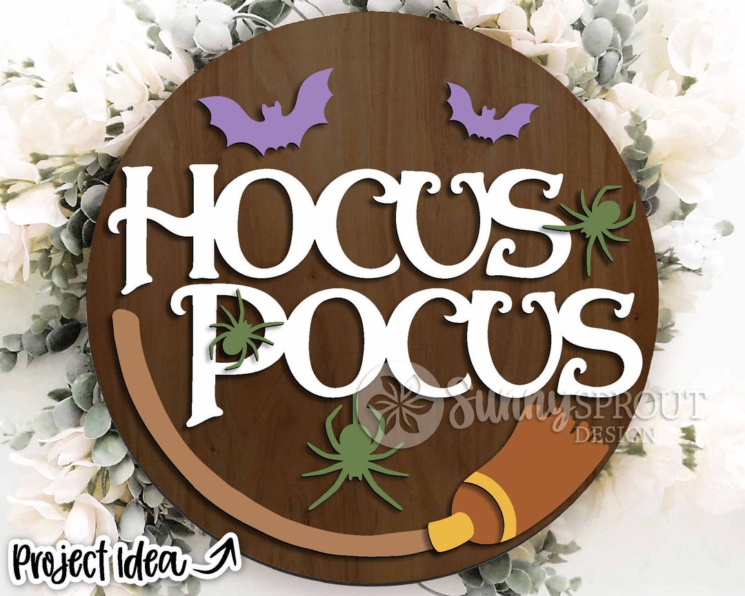 Halloween Magic Broom Bats Sign, Digital Download, SVG Laser Cut File ...