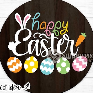 Uova di Pasqua felici SVG, file di taglio Cricut, file di taglio in vinile, segno di Pasqua svg, maglietta di Pasqua felice svg, segno dell'uovo di Pasqua felice, coniglietto di Pasqua