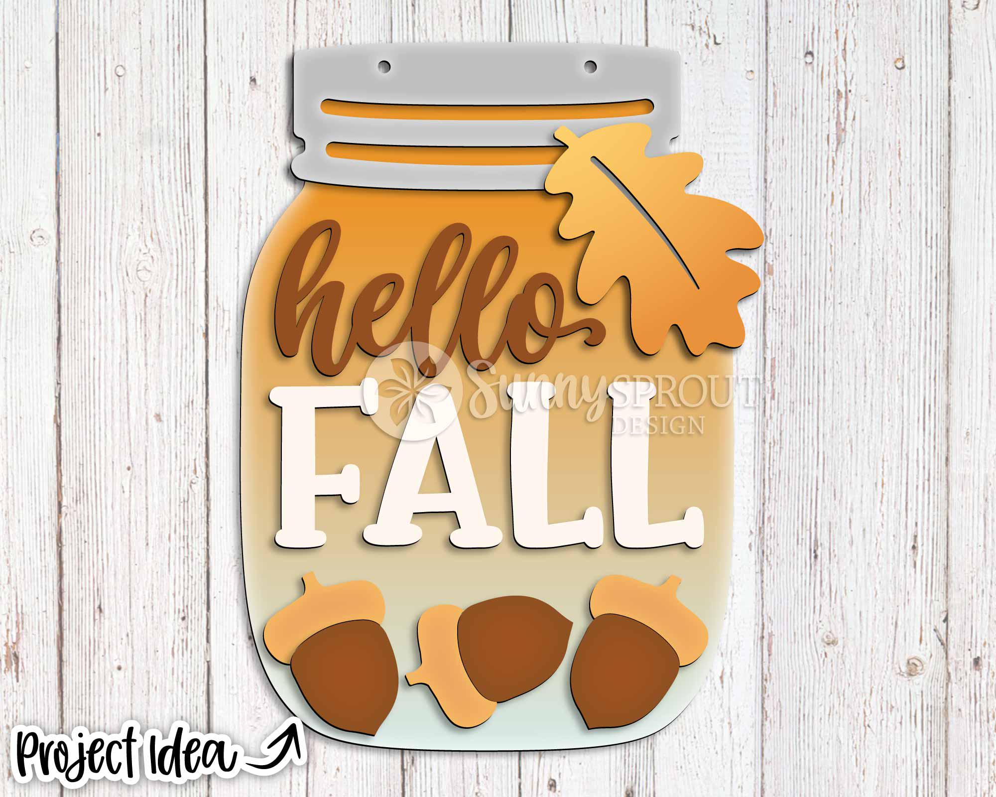 Fall Mason Jar Sign Bundle, DIGITAL Download, Door Hanger Svg ...