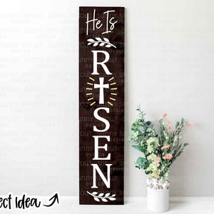 He Is Risen Cross svg, Porch sign svg, Digitaler Download, Frühlings-Willkommens-Svg, Cricut-Schnittdatei, Silhouette, Glowforge, Jesus-Zeichendesign