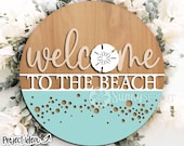 Welcome to the Beach Sign Digital Download Round Door Hanger - Etsy