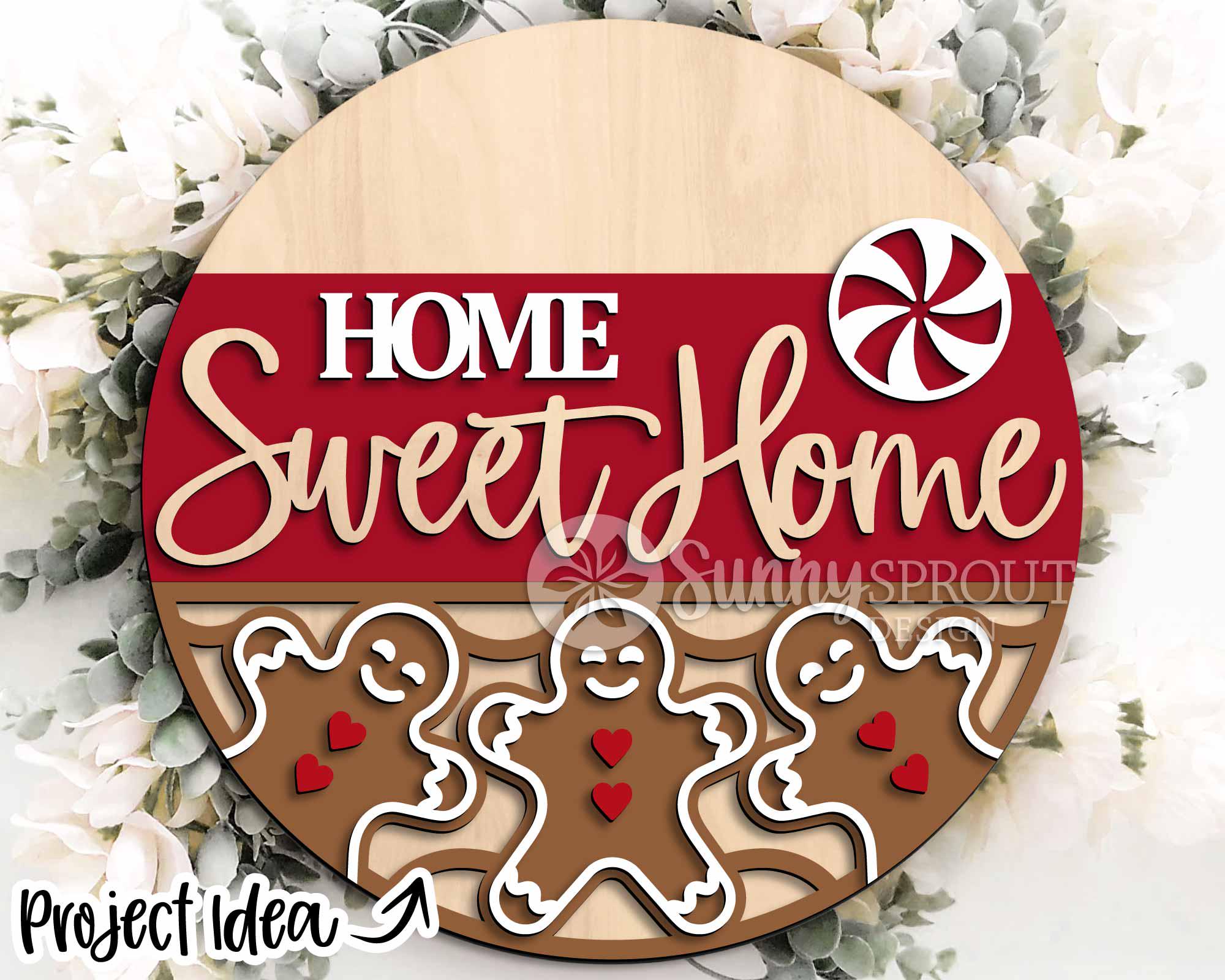 Christmas Laser Sign Bundle 5, Round Door Hanger, Glowforge Laser Cut ...