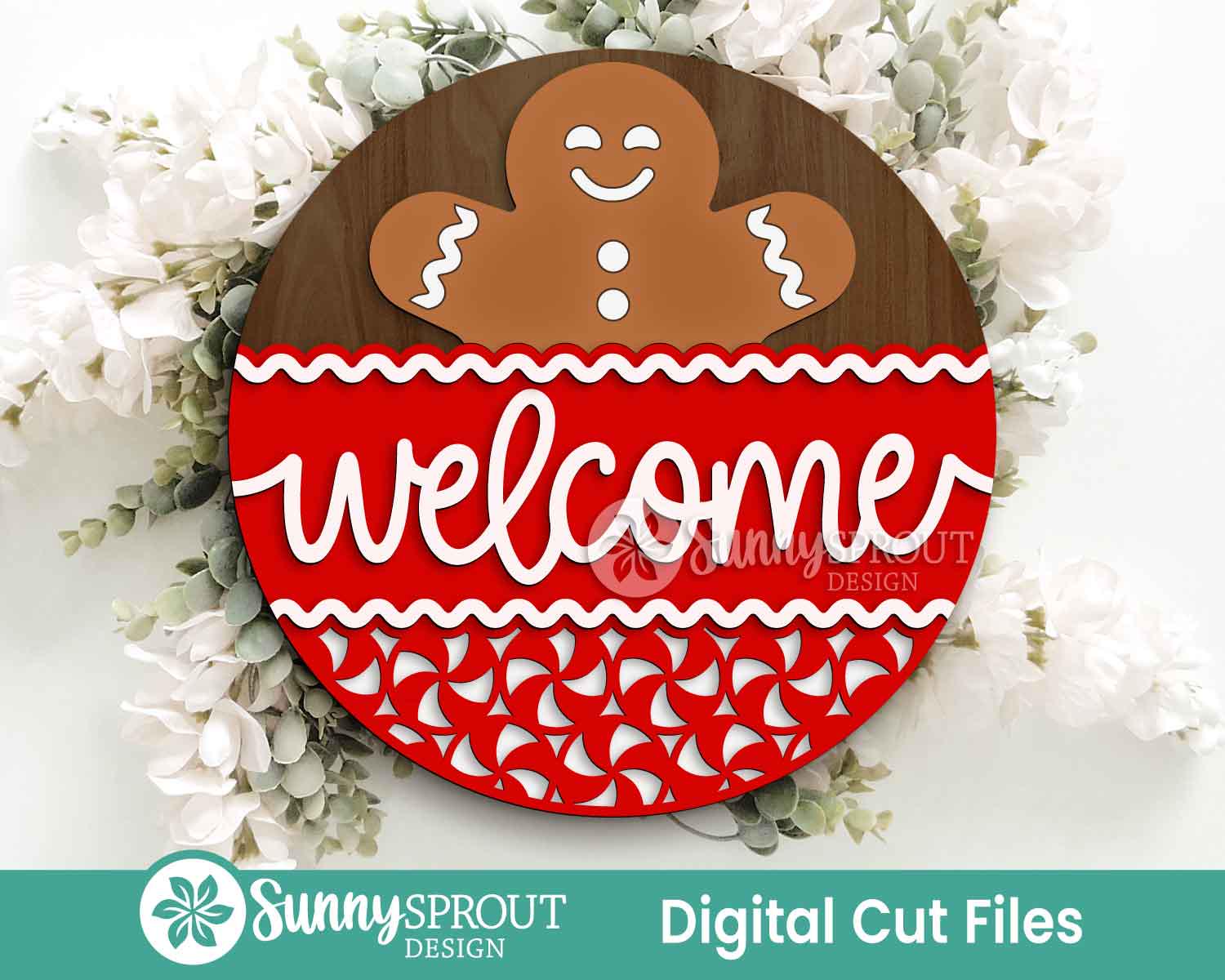 Christmas Laser Sign Bundle 7, Round Door Hanger, Glowforge Laser Cut ...