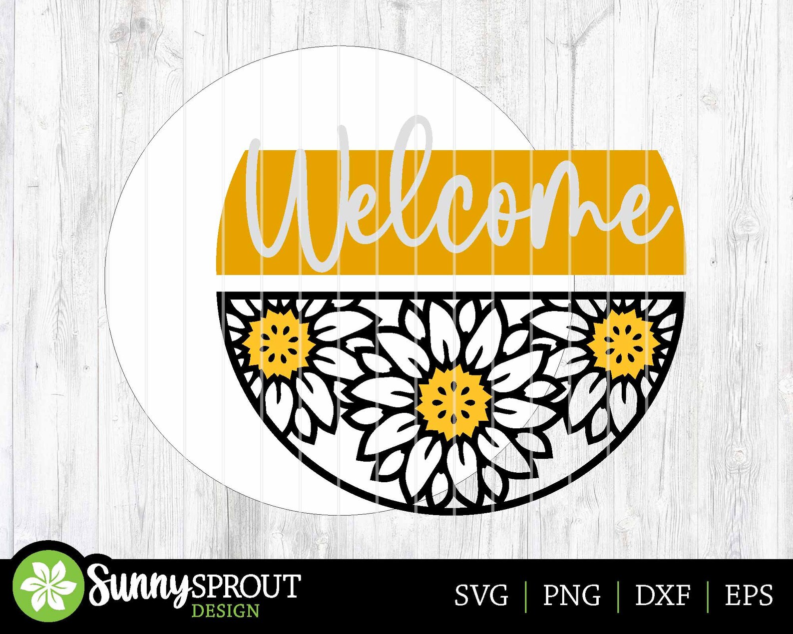 Welcome Sunflower Pattern Sign, Digital Download, SVG Laser Cut File ...