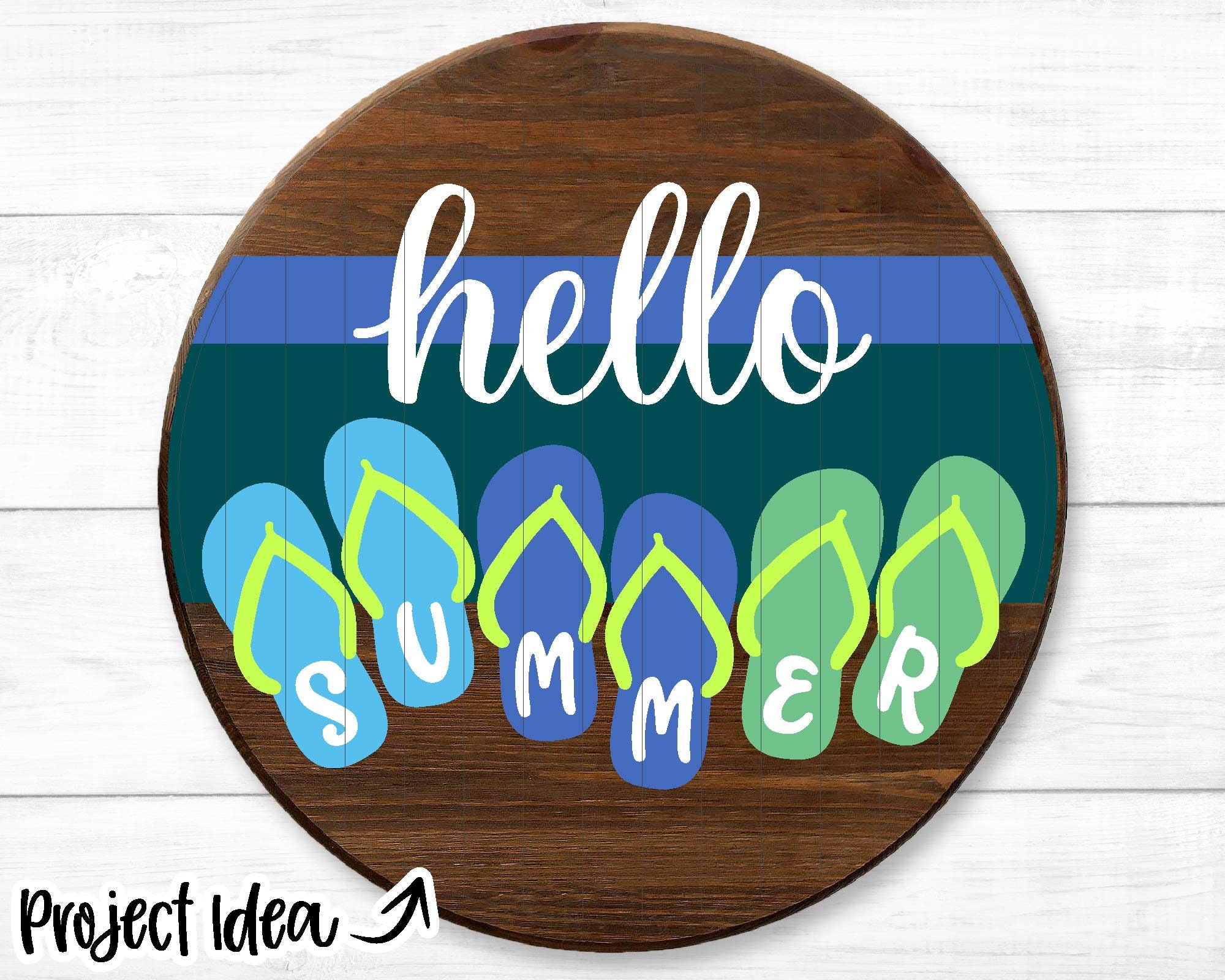 Hello Summer Flip Flops Sign, Digital Download, Cricut SVG Cut File ...