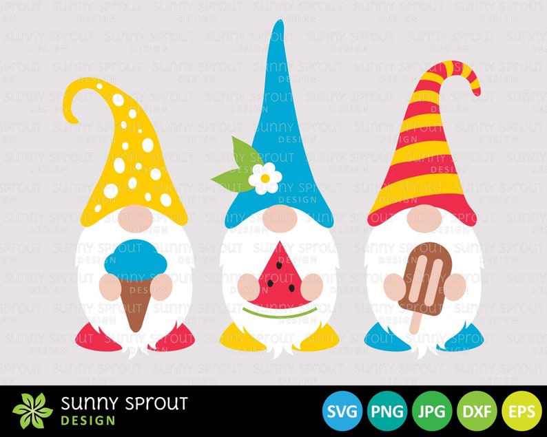 Download Three Gnomes Summer Treats Digital Download svg png jpg | Etsy