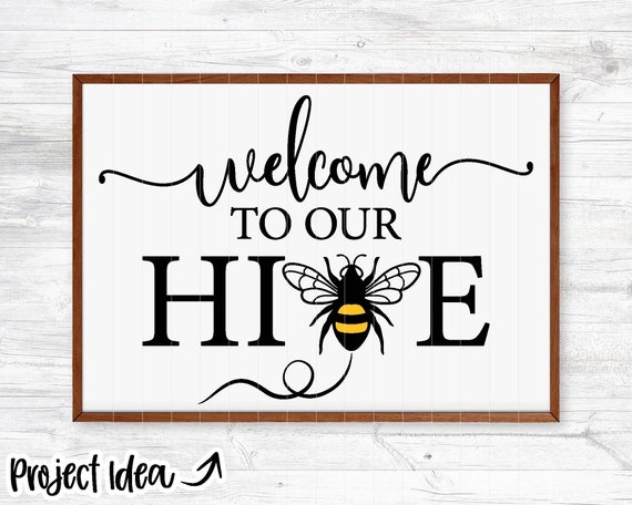 Welcome to Our Hive, Bee Decor, Bee Family Tree, Love the Bees, Bee Sign,  Honeybees 