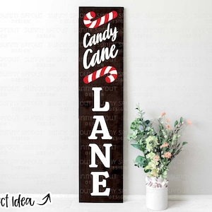 Candy Cane Lane Christmas Porch Sign, Digital download, Cricut SVG cut file, Silhouette cut file, Front door sign design, Porch leaner svg