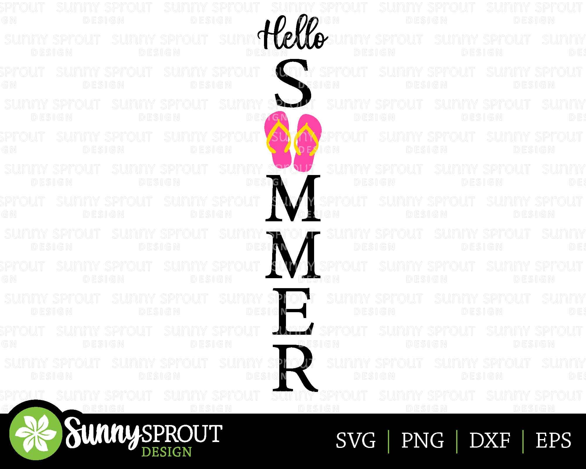 Hello Summer Flip Flops Svg Porch Sign Digital Download | Etsy