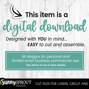 May include: Image of a digital download graphic with text that reads "This item is a digital download." Additional text includes "Designed with YOU in mind... EASY to cut and assemble."
