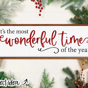 Mooiste tijd van het jaar, digitale download, Cricut SVG-bestand knippen, silhouet snijden, kerstbord ontwerp, horizontale kerst-svg