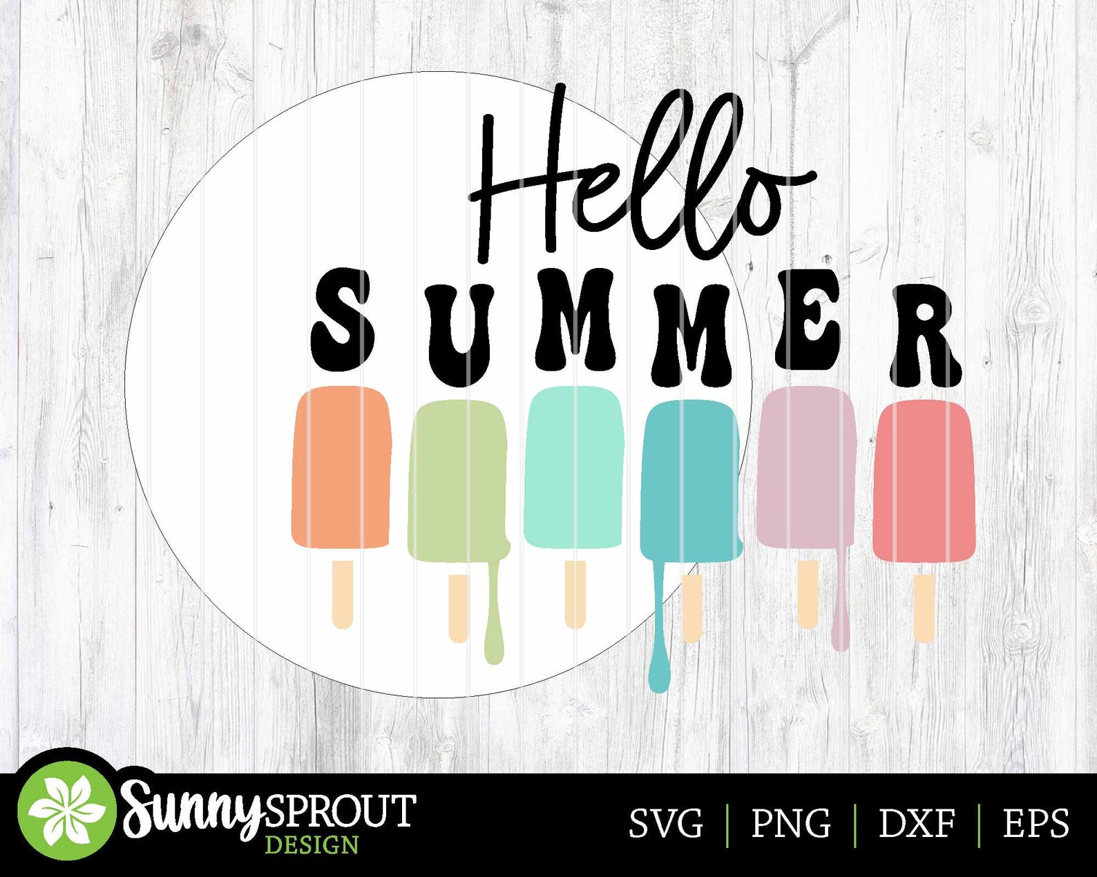 Hello Summer Popsicle Drip Sign Digital Download Round Door - Etsy Canada