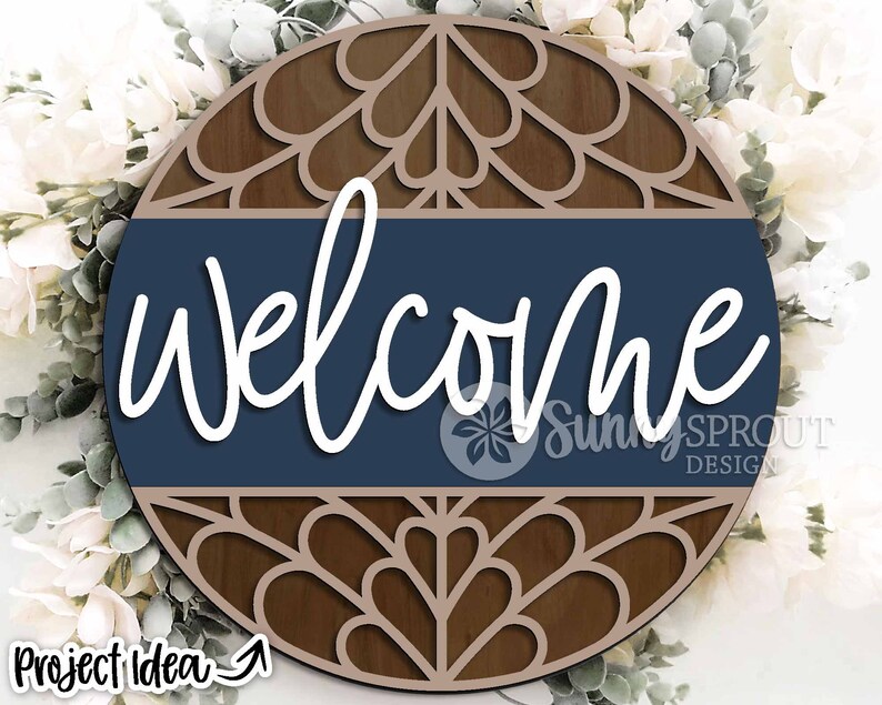Welcome Boho Pattern Sign, Digital Download, SVG Laser Cut File, Cricut ...