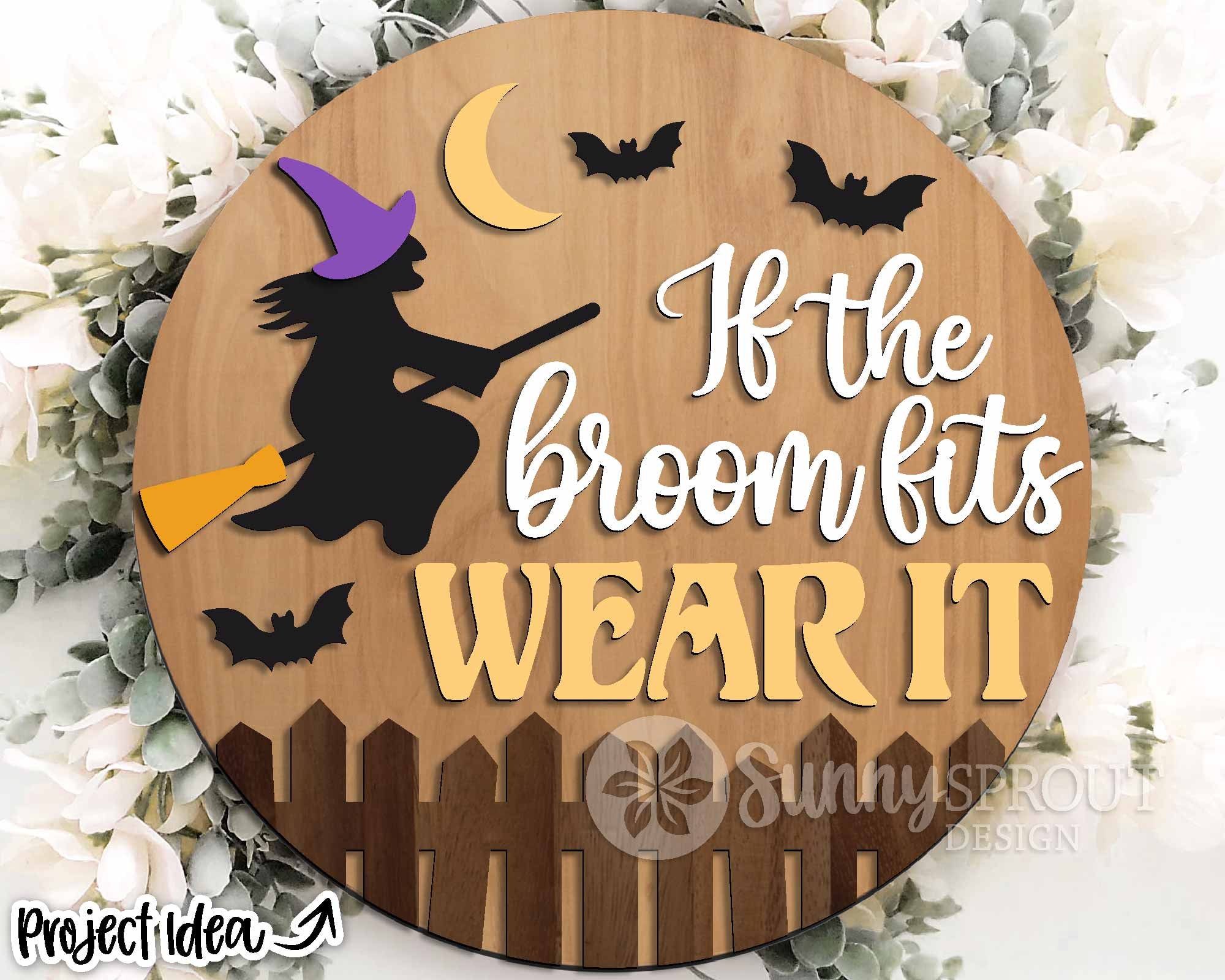 Targa Rotonda In Alluminio Per Halloween - La Strega è In Casa, 30,5 Cm, Decorazione Per Porte E Finestre, Interni/Esterni - 3