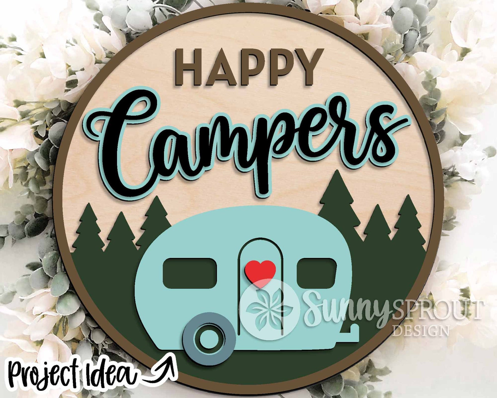 Camping Laser Sign Bundle Digital Download Round Door Hanger - Etsy