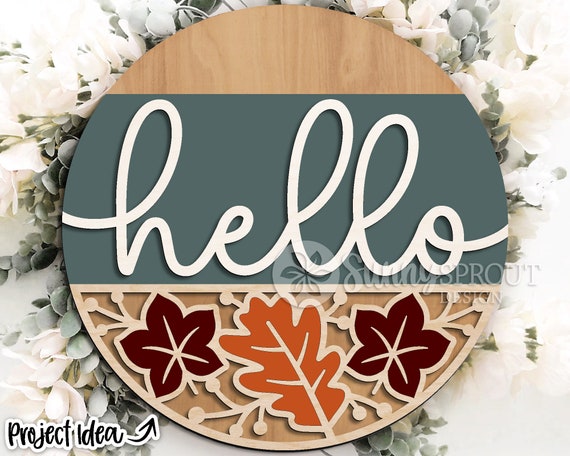 Welcome Stencil with Acorn, Leaf & Heart by StudioR12 | DIY Farmhouse Fall  & Autumn Home Decor | Craft & Paint Wood Signs | Select Size