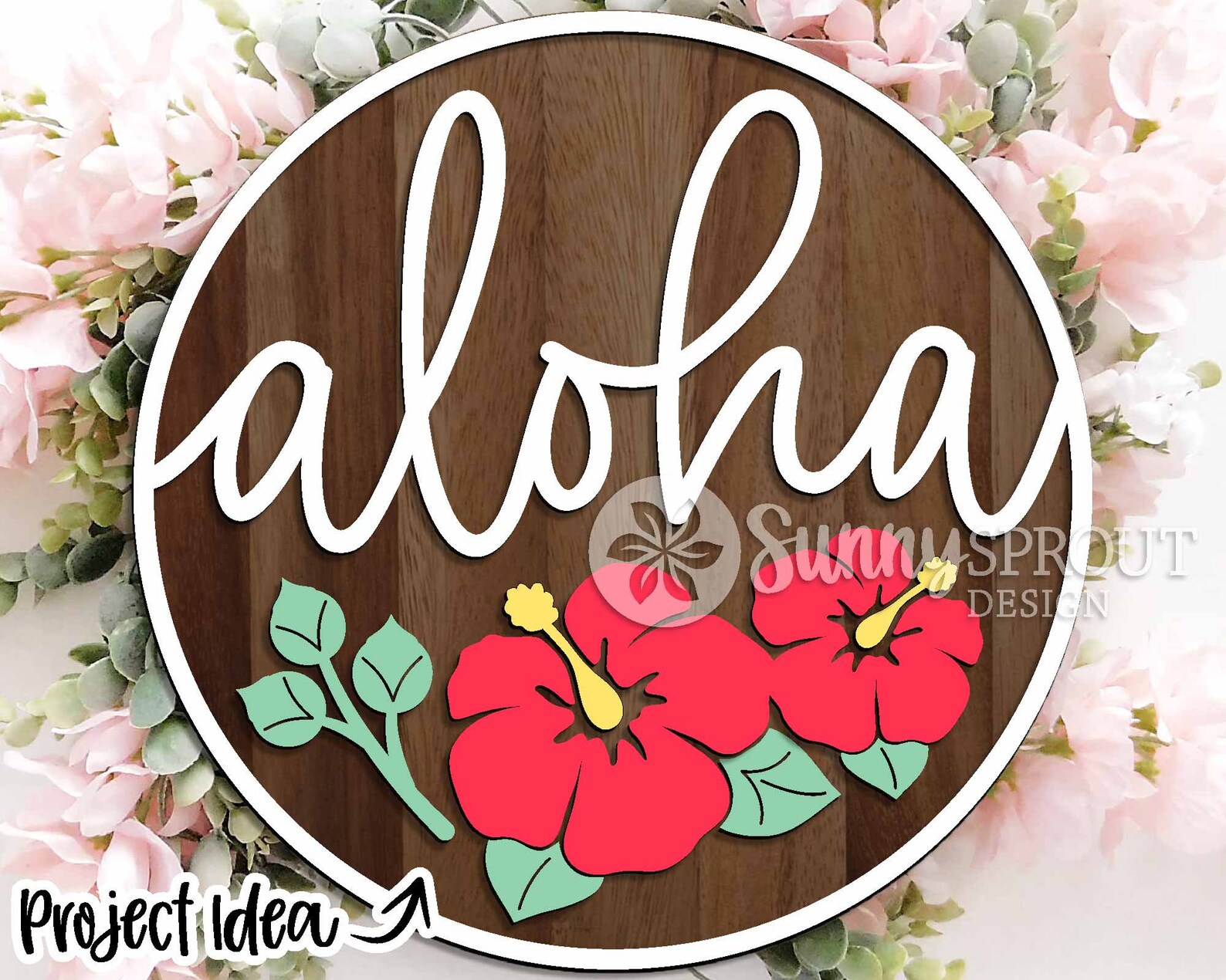 Aloha Hibiscus Flower Sign, Digital Download, SVG Laser Cut File ...