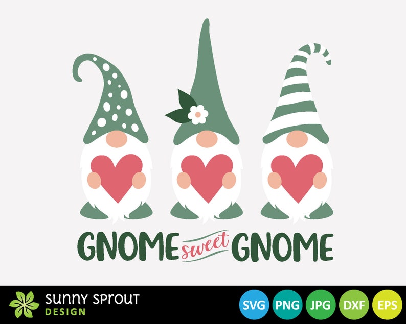 Download Gnome Sweet Gnome Heart Digital Download Print File Cricut ...
