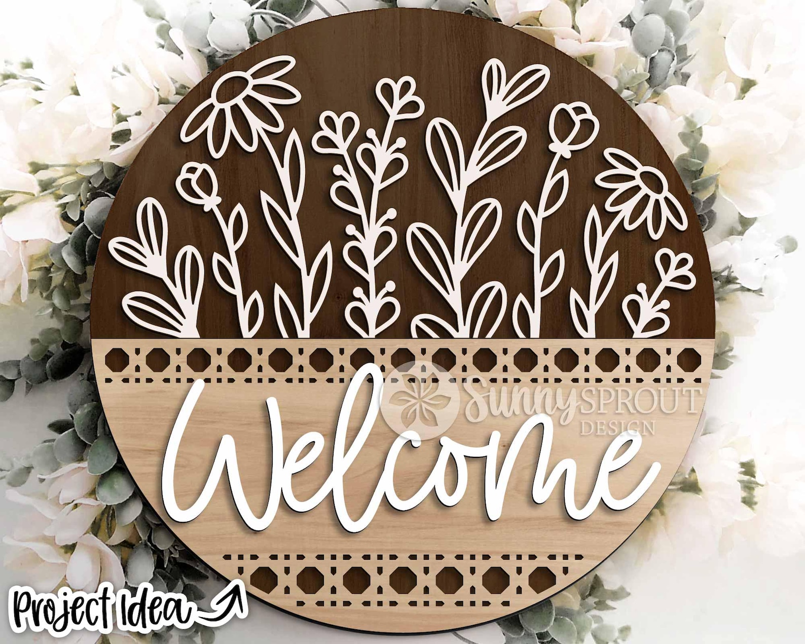 Welcome Wildflowers Rattan Pattern Sign, Digital Download, SVG Laser ...
