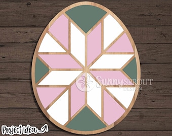 Barn Quilt Pattern Easter Egg, Digital download, SVG Laser cut file, Cricut, Round door hanger design, Spring farmhouse decor